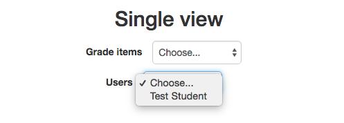 limit their search to a single student) - Under Grade Items