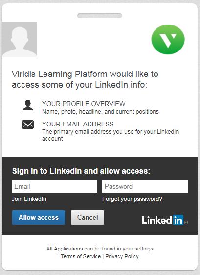 Users need to click on Continue with Linkedin