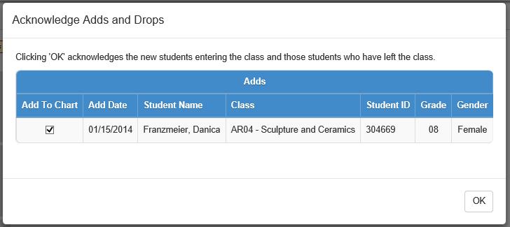 If there are open seats during the class period the student has been assigned to, they will automatically be added to the seating chart.