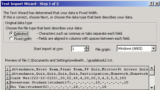 Import the Gradebook into Excel 1. Start MS Excel. 2. Click FILE OPEN 3.