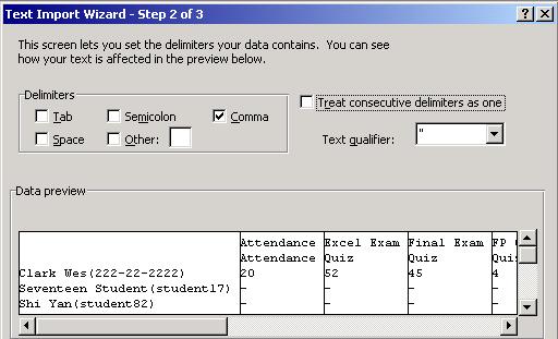 Click the file then click "OPEN". 6. At "Step 1", set the data type to "Delimited" then click "NEXT". 7.