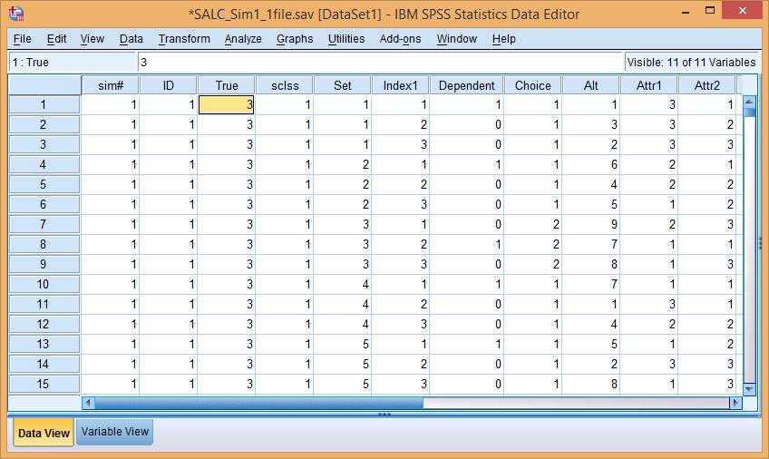 Table 3. Estimated solution with N=600 simulated cases. Segment 1 Segment 2 Segment 3 size= 0.36 0.33 0.31 Attr1 1-0.8 0.0 1.0 2-0.1-2.7 0.0 3 0.9 2.6-1.0 Attr2 1 1.8-1.3 1.9 2 0.0 0.1-0.1 3-1.8 1.