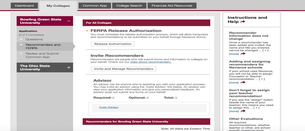 Applying to Colleges Using the Common App.Initial set-up Steps 1-7 1. Start the Common App at www.commonapp.org. a. Click the green CREATE ACCOUNT button b.