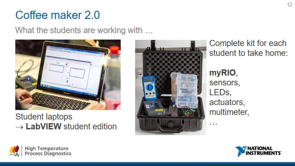 their own laptops with LabVIEW student edition. Additionally we provide each student with a complete kit to take home.