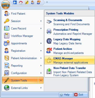 Activating The babblevoice Product In Activating The babblevoice EMIS Product In EMIS Access The EMAS Manager First get access to EMIS Web with an