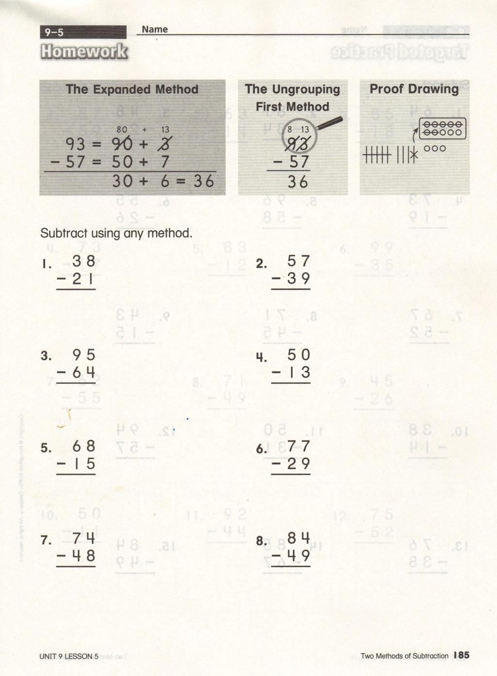 2 nd Grade Homework: Another example of a homework sheet providing several