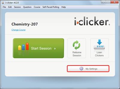 My Settings button on the i>clicker Home window 7. Click the CMS/Registration tab near the top of the new window. 8.