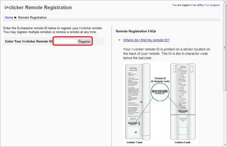 Directions for STUDENTS to register their i>clicker remotes in Moodle: 1. Log into Moodle and select your course. 2. Find the i>clicker block and click the Student Registration link.