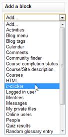 To enable i>clicker registration in Moodle: NOTE: If i>clicker is widely used on your campus your Moodle administrator may have enabled the i>clicker registration link in all courses (so you don t