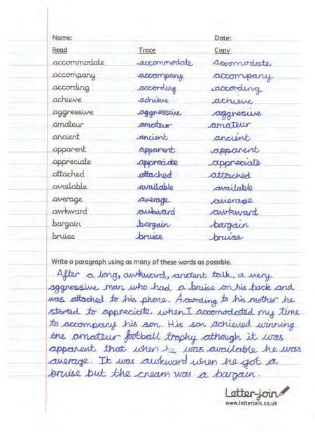 When children practise these they ll be true handwriting