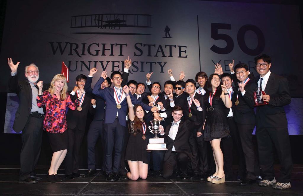 2017 Science Olympiad National Tournament Division C champions from Troy High School in Fullerton, California, celebrate a return to first-place status at the National Tournament hosted by Wright