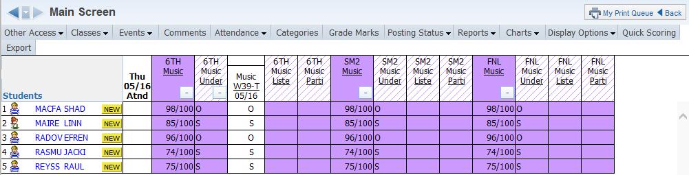 View Subject Grade as Points: This option shows the subject grade as points earned/points possible.