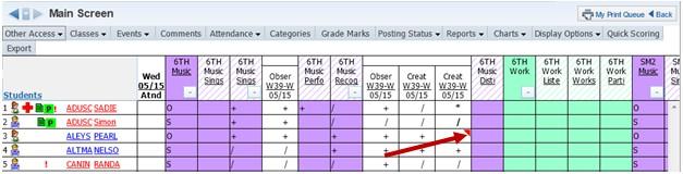 Why Are Event Scores in Bold on the Gradebook Main Screen? Event scores are in bold because the score is flagged either as Missing or No Count.