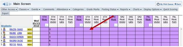 Cmt: Allows you to enter a note that will display in Family/Student Access to explain why the Adjustment was entered.