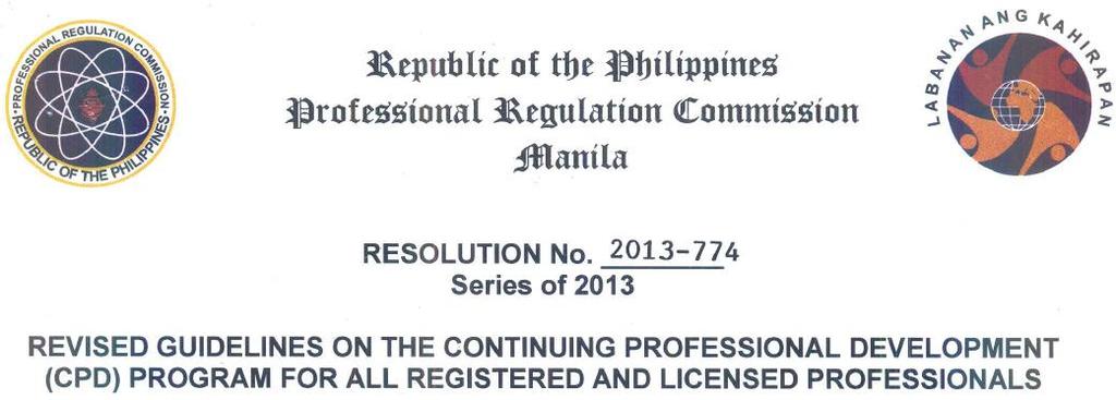 3 CPD Implementing Rules and Regulations Republic Act No. 9297 Rule IX Section 47.