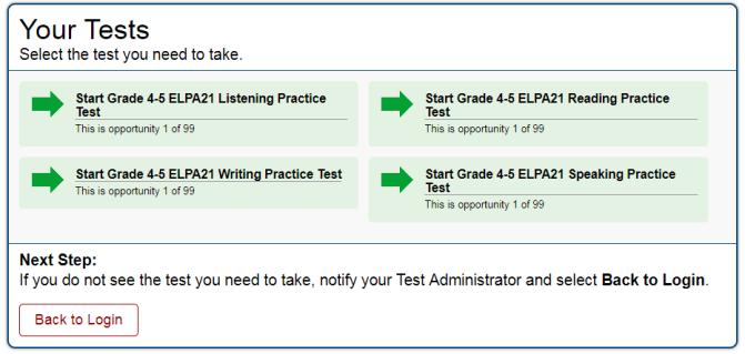 Students will enter their name exactly as it appears on their test ticket and then click the SIGN IN button. First, click on the two check marks next to Guest User to remove them.