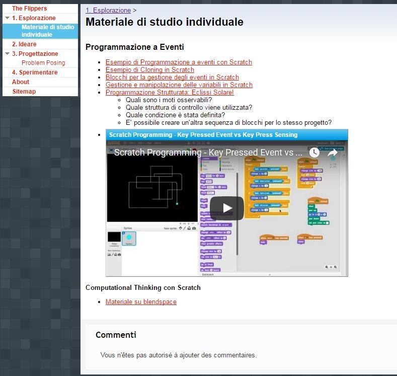 Figure 2 Material to study 2. Conceiving The teacher supervises and supports the micro-group activities, through the assessment of the work produced on multimedia tools.