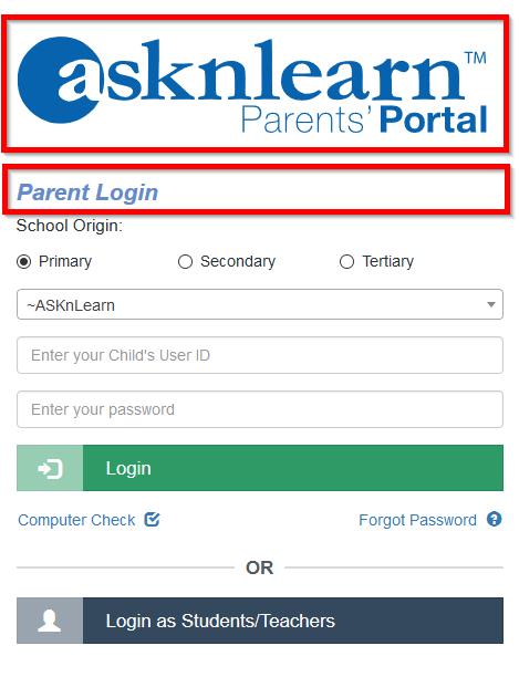 name, you can access the Parents Portal via the main LMS page. 1.