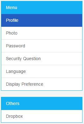Profile 1.1 Profile The Profile menu allows you to view and update your personal particulars. 1. On the menu bar, click Profile, or 2.