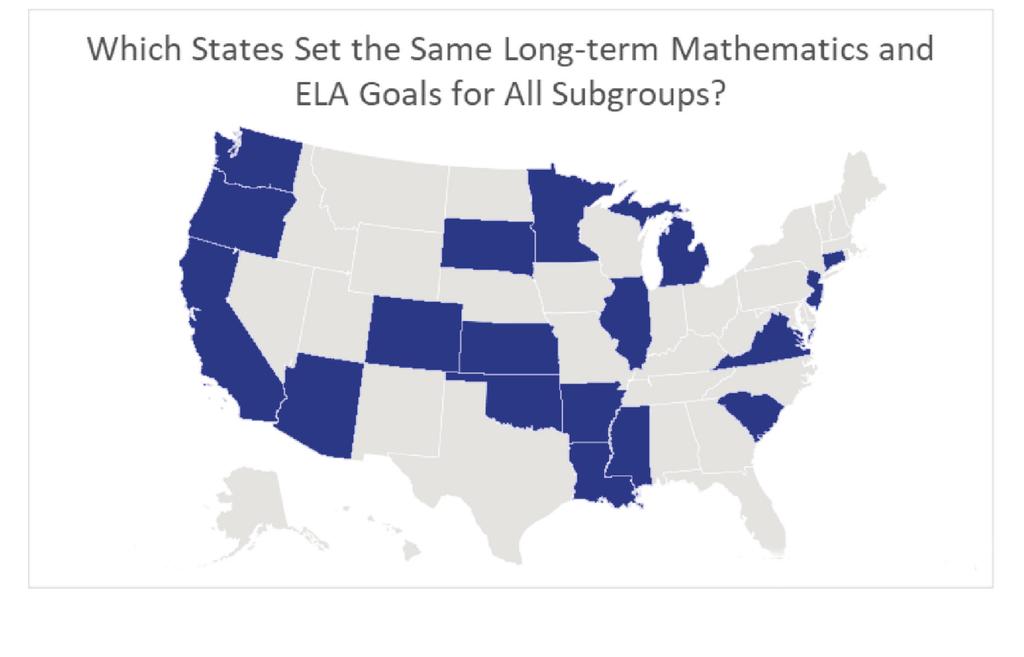 Setting goals by subgroup A closer inspection of every state s proficiency rates yields disparities along racial and ethnic lines.