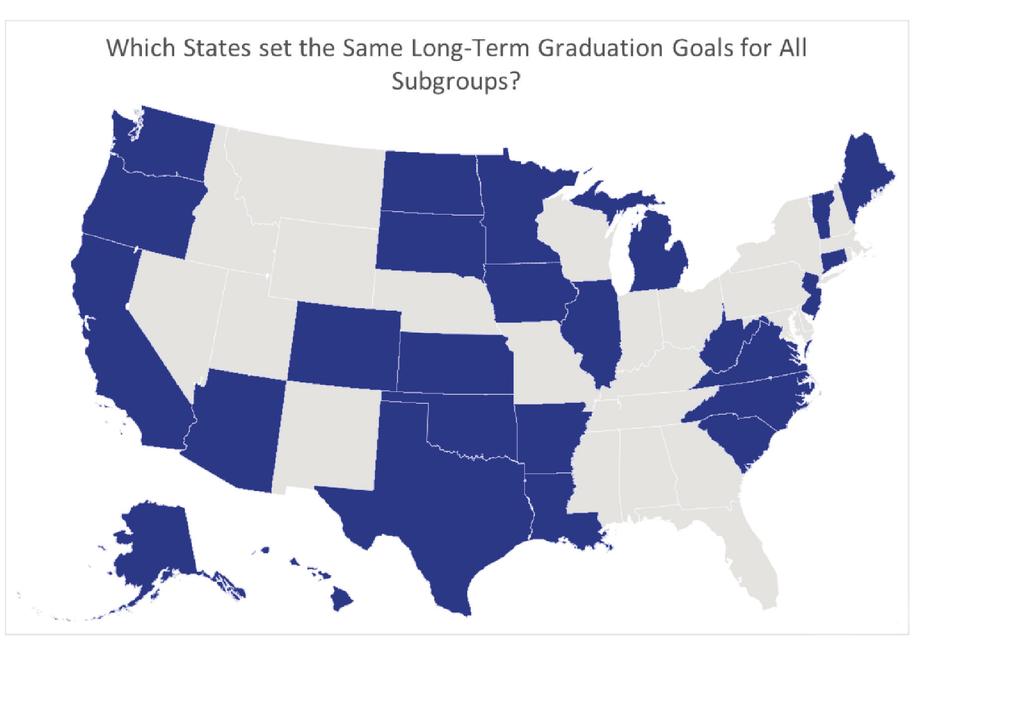 Setting goals by subgroups A closer inspection of every state s graduation rate yields disparities along racial and ethnic lines.