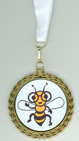GAE SPELLING BEE MEDALLION ORDER FORM The GAE Spelling Bee Medallion is beautifully designed with GAE Bee logo printed in color on a white background, gold-plated, and attached to a white ribbon.