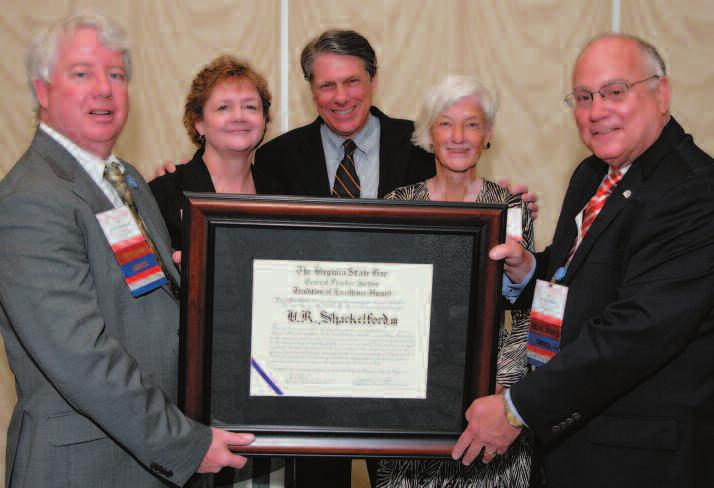 . The VSB General Practice Section s Tradition of Excellence Award was presented to V.R. Shack Shackelford III (center).
