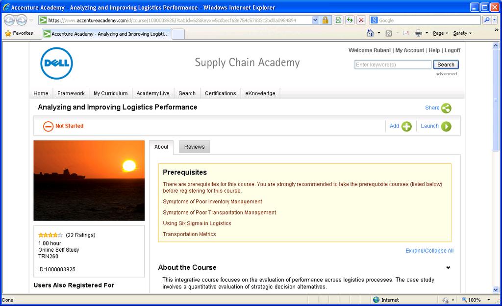 The module will open in a separate window as below. Figure 21: Learning Module in Vendor Site 4.2. How to Waive a Course?