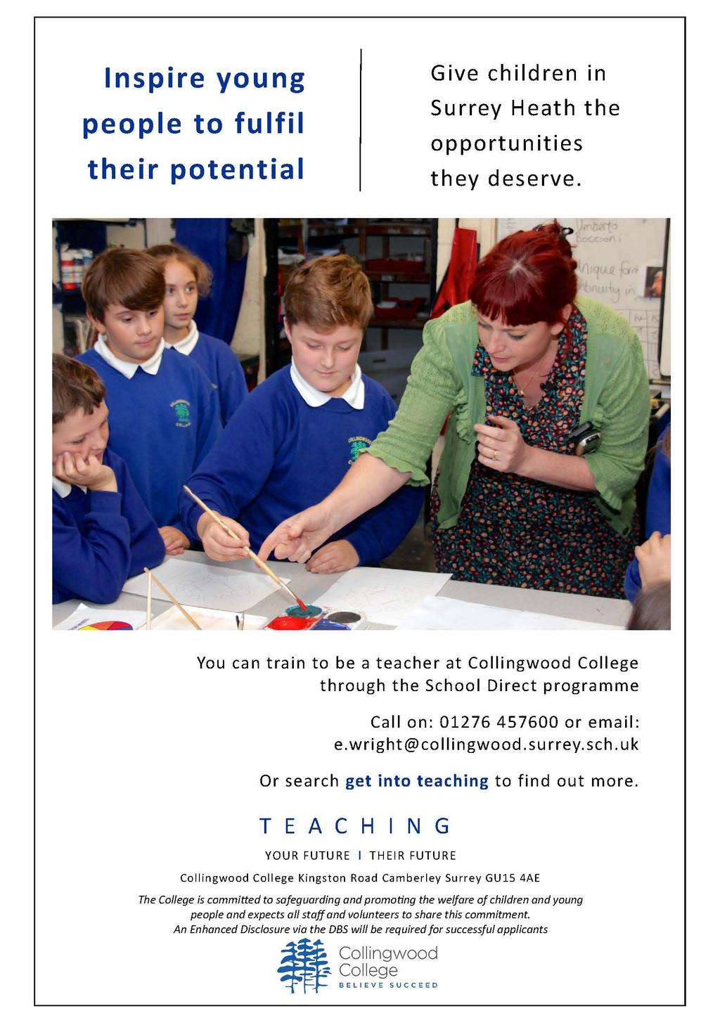 Please note Collingwood College s advertising terms: The appearance of an advert in our Newsletter does not mean