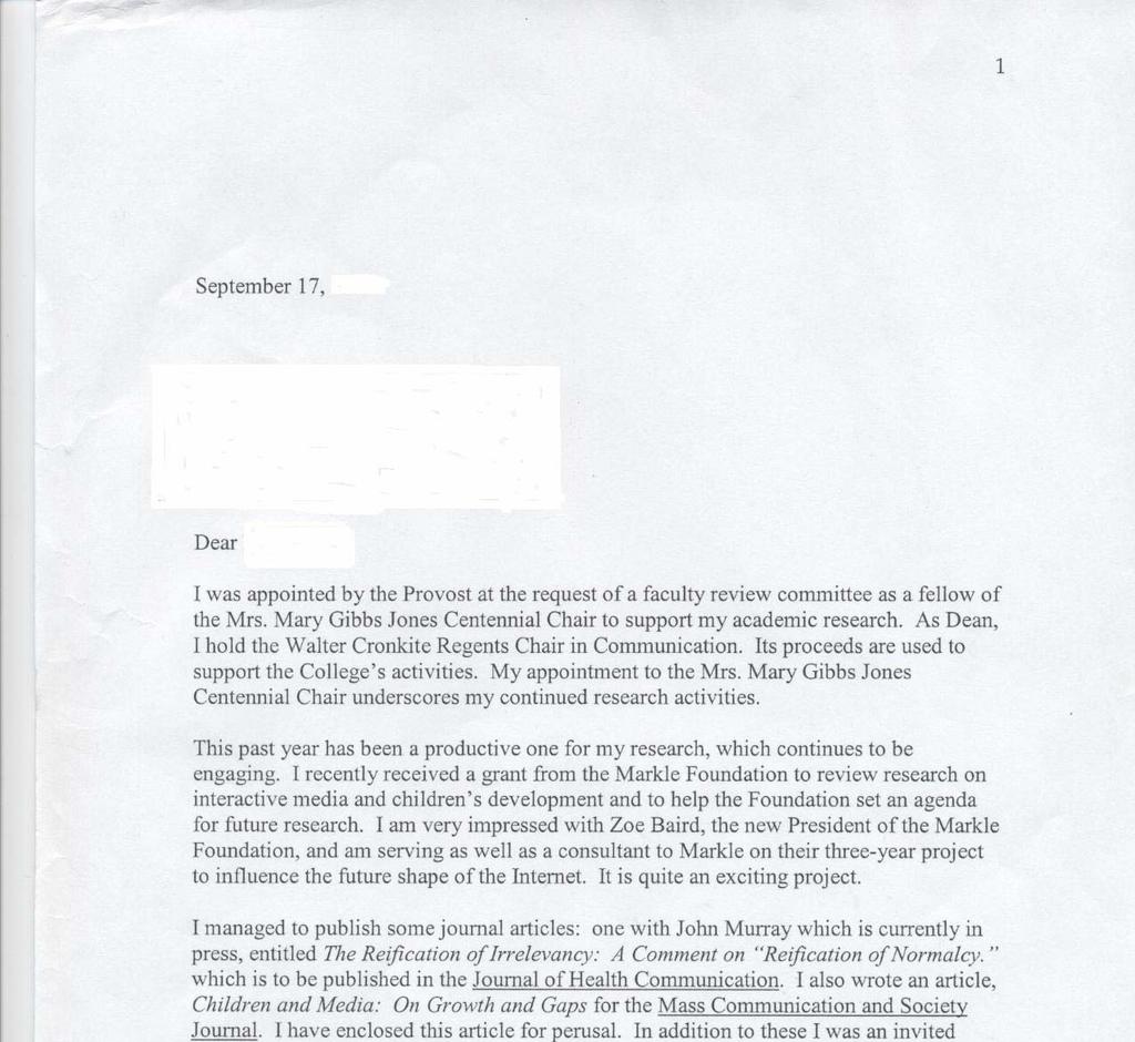 Attachment 7 - Sample Letter from Chair