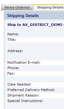 If a default contact has been set up to receive additional orders, then the contact and the associated address information will be populated on the Shipping Information screen. 5.