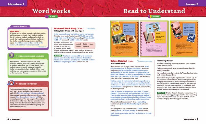Word Works The Adventures progress from decoding words and spelling phonetically regular words to learning words with affixes and understanding the meaning of the words.