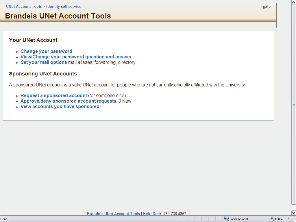 3. Under Your UNet Account