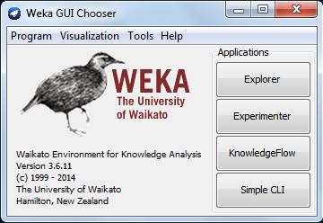 The Graphical user interface Chooser WEKA s graphical start point has undergone a redesign and now provides access to various supporting user interfaces, system information and logging information,