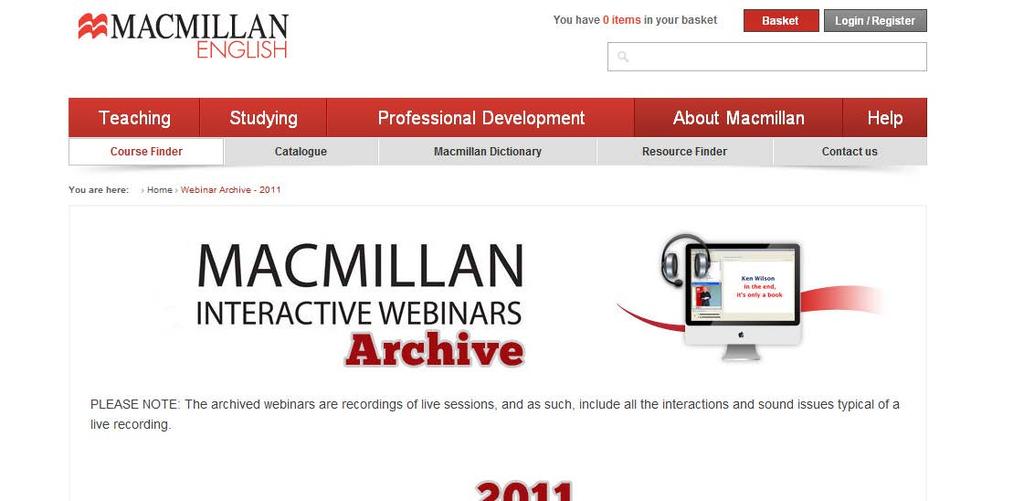 Macmillan Webinar archive http://www.