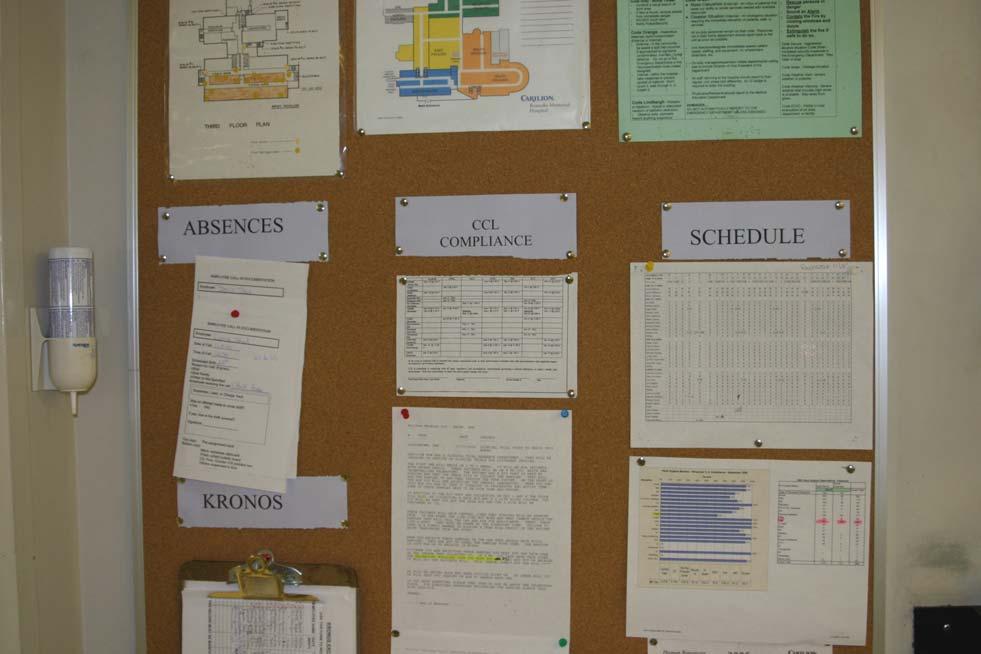 Cleaned, Organized Bulletin board with