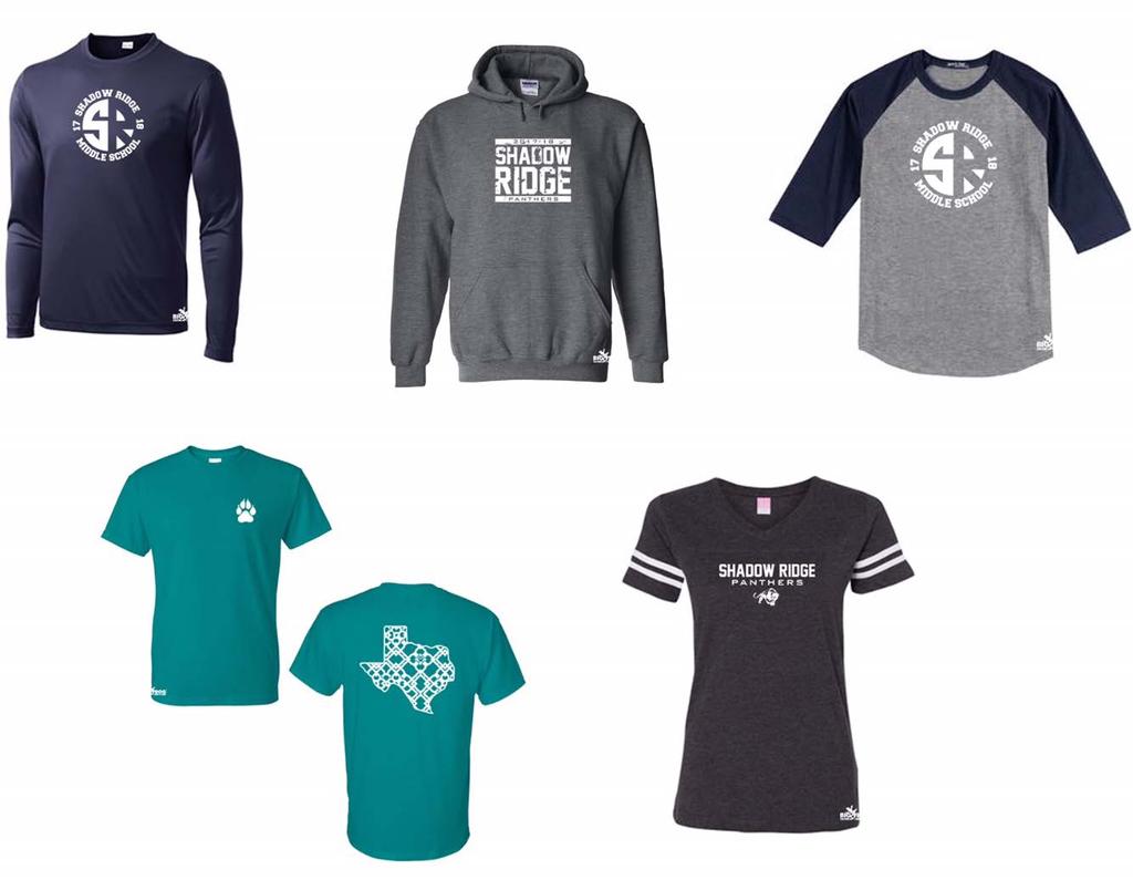 OUR SPIRIT WEAR STORE IS NOW LIVE! Check out all of the new styles and designs of Shadow Ridge t-shirts for your students. Try before you buy.