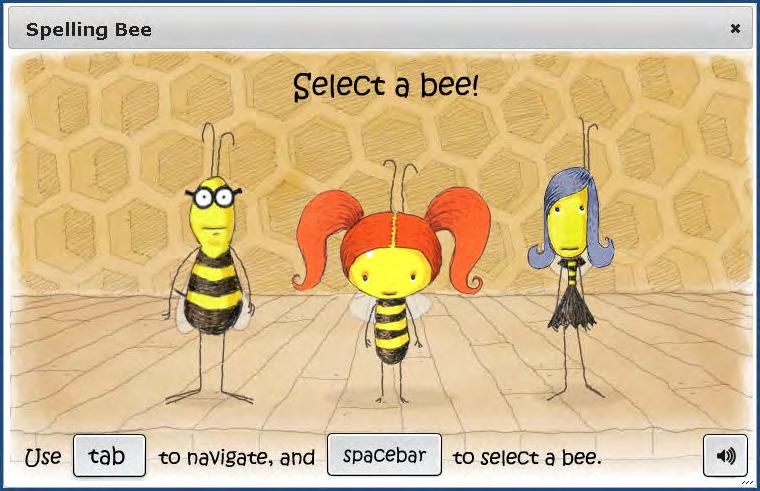 Practice and Learn Using the Resources' Tools and Activities To play the Spelling Bee: 1. Click Vocab Arcade, and then click the Spelling Bee icon.