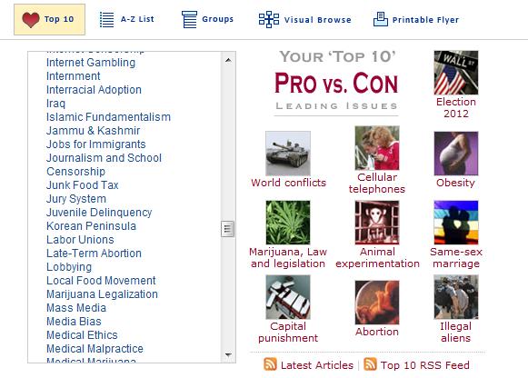 Top 10 and List of Subjects Credo General Reference Premium is another resource that can be a useful tool for students struggling to find a topic; it has