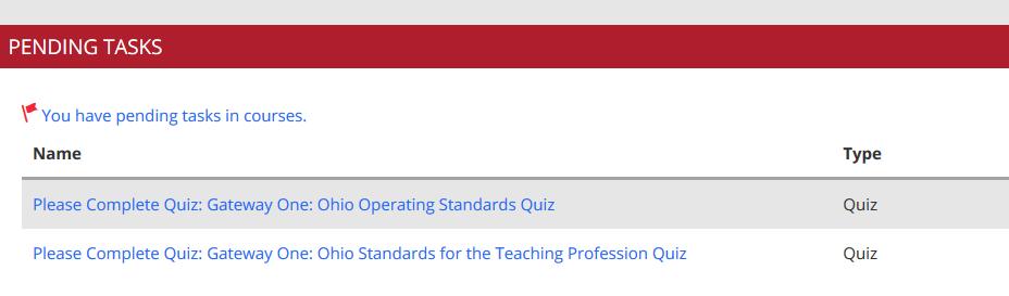 Completing a Quiz in Tk20 1. Login to tk20 using your Malone username and password. https://assessment.malone.edu/campustoolshighered/start.do 2. Locate your PENDING TASKS box.