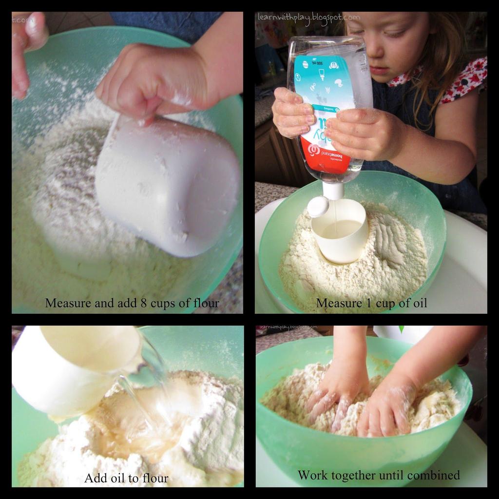 Making Moon Sand Materials Needed Baby oil ($2-3) Flour ($1-3) Activity To make the moon sand you add 8 cups of flour and and 1 cup of oil then mix together.