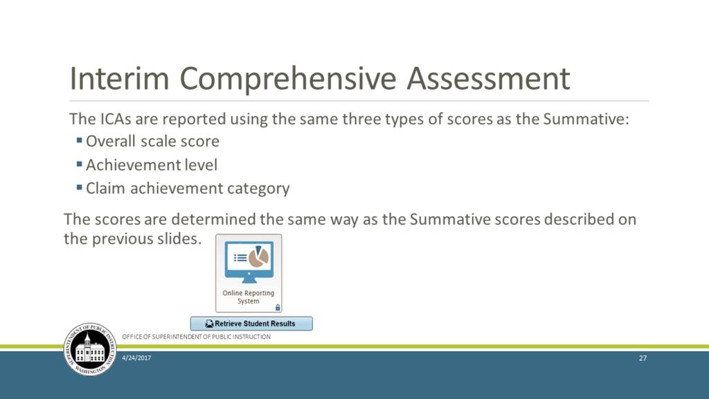 Now we can turn our attention to the Interim scores. First a very short explanation of the Interim Comprehensive Assessment scores.