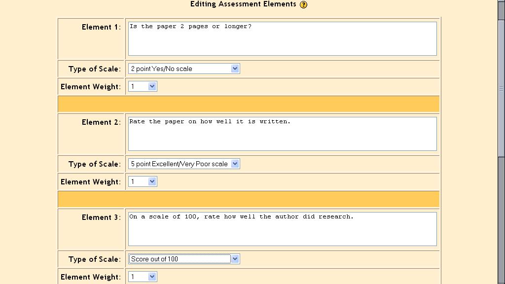 Click on Save changes to save your changes. The system will then ask if you want to Amend Assignment Elements again.