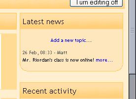 One word of warning the default news forum allows students to reply to your posting, but not add new postings.