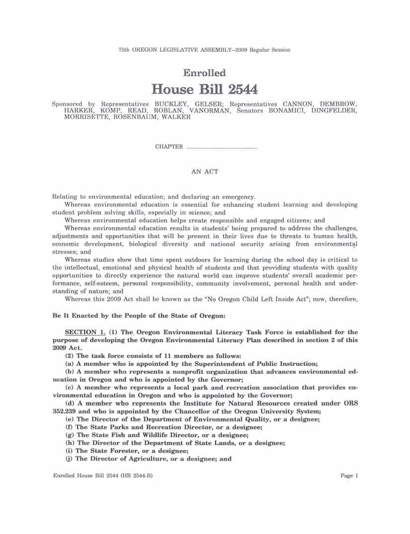 Appendix E: House Bill 2544 44 Oregon