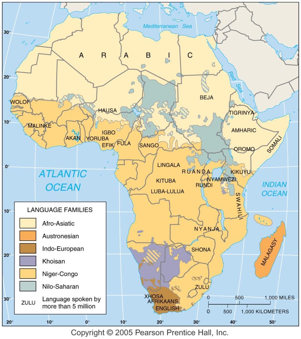 LANGUAGE FAMILIES OF AFRICA Fig.