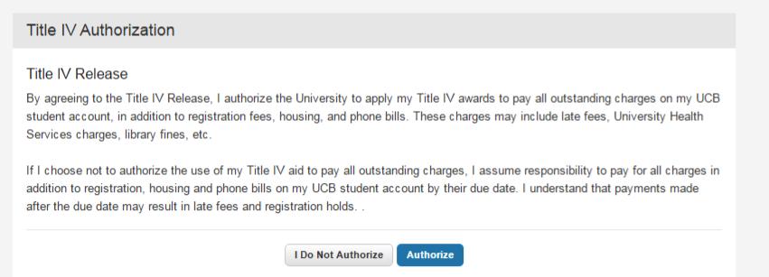 Title IV Release This release allows UC Berkeley to apply Federal financial aid to a