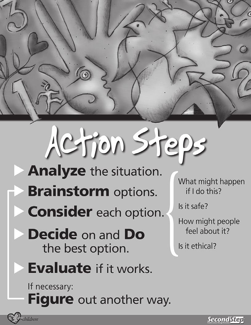 These can be any kind of problems, including those involving other people. The students are learning a process for solving problems called the Action Steps.