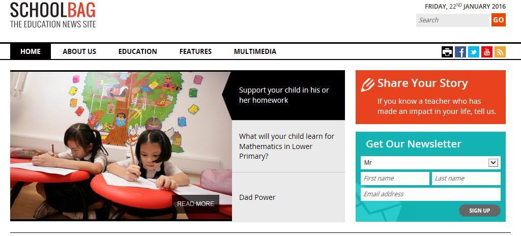 SUPPORT YOUR CHILD Explore SchoolBag website