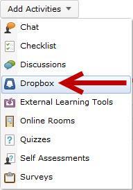 Click Add Activities in the module you want to add to your Dropbox (see Figure 9).